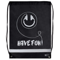 Мешок для обуви 1 отд, 360*480 светоотр."Смайл"