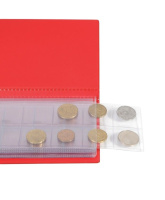 Альбом "Монеты" для 72 монет, 105х223, кожзам красный