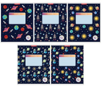 Тетрадь А5 12л лин. Полиграф Принт "Космос" микротекстур., белизна 100%