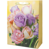 Пакет подар. бумажн. 26*10*32 см, 210 гр/м Букеты, 4 дизайна