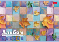 Альбом А4 32 скоба пласт.обл. "Торжество цвета" пл. 100 гр/м, 5диз.в блоке