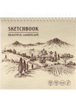 Скетчбук А6  80л., гребень,  80гр/м2 "Ландшафтные наброски" жестк.подл.