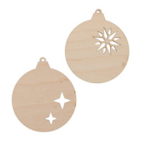 Заготовка деревянная НГ Подвеска "Елочные шары" 9см