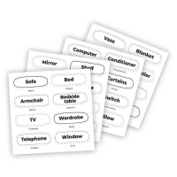 Набор стикеров 6л. "Английский язык. Гостиная/спальня"