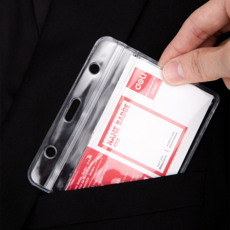 Бейдж 80х100 мм. горизонт.,ПВХ, без крепления, прозрачный