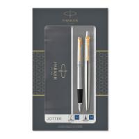 Набор Parker Jotter Core FK691 Stainless Steel GT перьевая и шариковая ручка