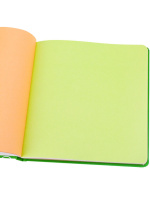 Скетчбук 200*200мм  72л., сшивка, 120гр/м2 "Colorful Green" цветной блок4цв.+ крафт 78гр, тв.обложка