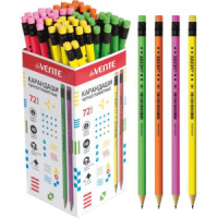 Карандаш deVENTE HB Neon, круглый, с ластиком, ассорти