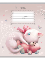 Тетрадь А5 12л кл. Проф-Пресс "Ласковые животные" 5 диз.в спайке, белизна 100%