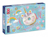 Пазлы  500 элементов  480*330мм. "LUX. Sweet unicorn" мат.лам., 3Dфольга, Premium