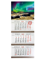 Календарь Трио металл+объем  295*720мм на 2026г. Северное сияние