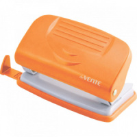 Дырокол deVENTE  10 лист, пластик, линейка, оранжевый НЕОН