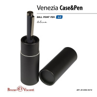 Ручка в футляре "Venezia Pragmatico. Серая" шарик., 1,0мм, металл., синие чернила