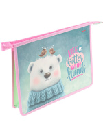 Папка д/тетрад. А4 (336*244*10) молния сверху, пластик+картон "Теплая дружба"