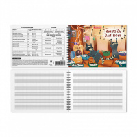 Тетрадь для нот А5 24л., гориз., гребень "Ноты-еноты"