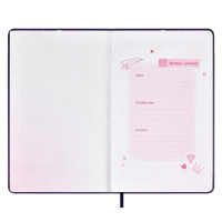 Дневник для девочек А6+  96л., кожзам. тв.обл. "Волшебный кот" ляссе, брелок