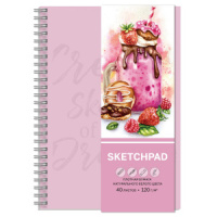 Скетчпад А5+  40л., гребень., 120гр/м2 "Десерт" тв.обл.