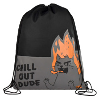 Мешок для обуви 1 отд, 360*480 "Яростный кот" водооталкивающая ткань