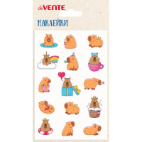 Наклейки декоративные объемные 10*15см  "Капибара",мягкие, многоразовые