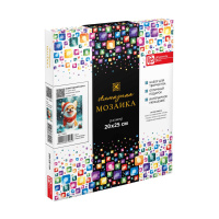 Мозаика алмазная по номерам на холсте 20*25см "Новогодний корги" с подрамником