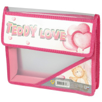 Папка д/тетрад. А5 (230*190*50) 2отд. на липучке, пластик "Любимый мишка"