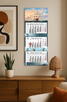 Календарь Трио Премиум  340*840мм на 2026г.  Парусник