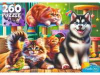 Пазлы  260 элементов  237*330мм. "Дружные домашние животные"