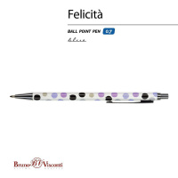 Ручка в футляре "Felicita. Горошек" шарик., 0,7мм, металл., синие чернила