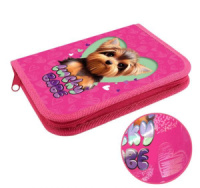 Пенал 1 отд. с 1-ой откид.пл. (190*130*27) молния, лам.картон "Lucky dog"