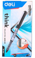 Ручка роллер Deli Think 0,7мм черная, стреловидный пиш. наконечник