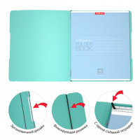 Тетрадь А5 48л кл. Erich Krause "FolderBook Pastel" в съемной пластиковой обложке, мятная