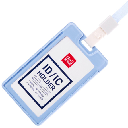 Бейдж 54х89 мм. вертик., акрил/пластик без крепления, голубой