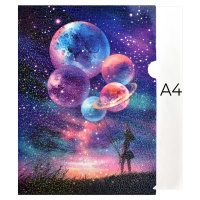 Папка уголок А4 "Мечтай" 220*310мм, пластик, голограф.печать, УФ-печать