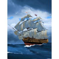 Картина по номерам на холсте 40*50см "Одинокий парусный корабль"