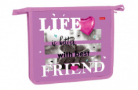 Папка д/тетрад. А5 (240*205*40) 1отд. молния сверху, пластик "Лучшие друзья"