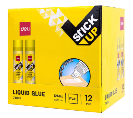 Клей жидкий Deli 125 мл. прозрачный