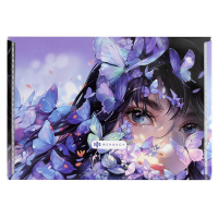 Конверт на кнопке  с рисунком А5 Девушка с бабочками, 24*17см
