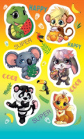 Наклейки детские 15*9см  "Звери"