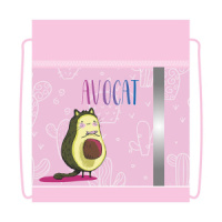 Мешок для обуви 1 отд, карман на молнии, 460*360, светоотр. Кот авокадо