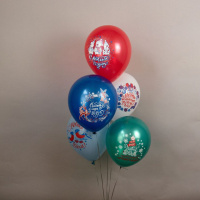 Шар с рисунком 12" "Снегири" 30см