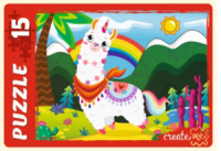 Пазлы   15 элементов  220*330мм.  "Веселая лама"