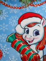 Пакет подар. бум. новогодн. 18*23*10см, 190 гр/м СГ "Лошадка с конфетой"