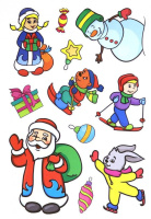 Наклейки новогодние "Подарок под елочку" 23,5*33см, 4 листа