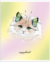 Тетрадь А5 48л кл. Альфа-Тренд "Кошки-бабочки" твин УФ-лак, белизна 100%