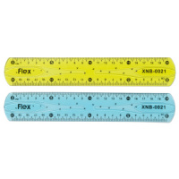 Линейка 20 см "Flex", цв.тонир, гибкая, неломающаяся
