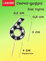 Свеча-цифра "6" Футболист, 5см