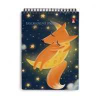 Блокнот А7  40л гребень "Волшебные лисы" клетка