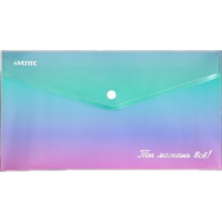 Конверт на кнопке  с рисунком 260*140мм  Degrade 0,18мм, тиснение фольгой