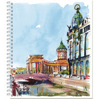 Тетрадь А5  96л кл.,    "Питерские скетчи" гребень