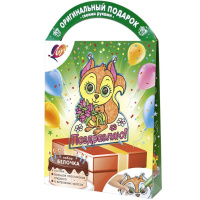 Краска по стеклу с трафаретом    "Белочка". Витражная открытка